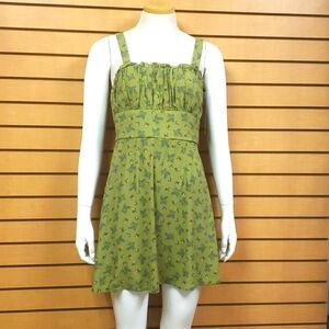 Trixxi Green Floral Print Mini Sleeveless Dress Size Medium New With Tags